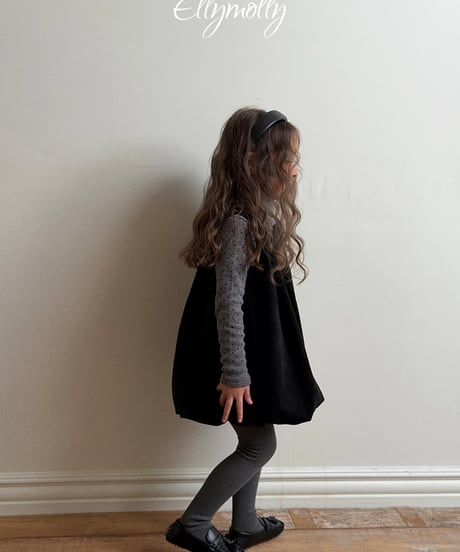 予約Elly Molly Dot Fleece-Lined Mock Neck Tee