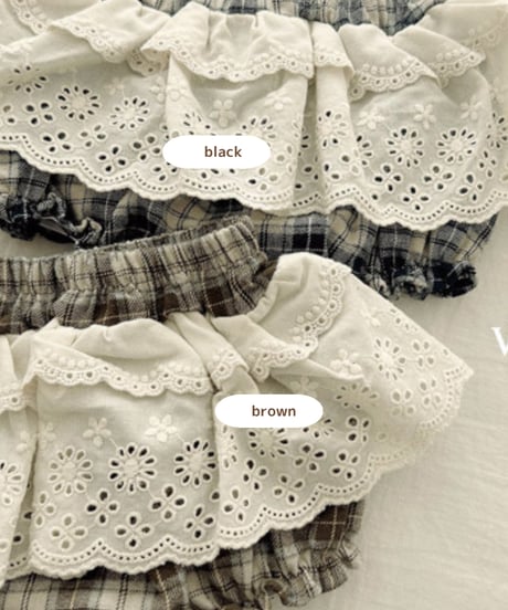 予約 valubebe Check lace bloomer