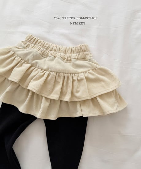 予約 melikey Two-Tiered Ruffle Skirt Leggings