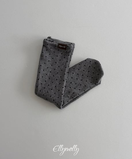 予約Elly Molly Dot Ribbed Fleece-Lined Socks