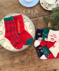 予約 OREN Santa Christmas Socks Set(5足set)