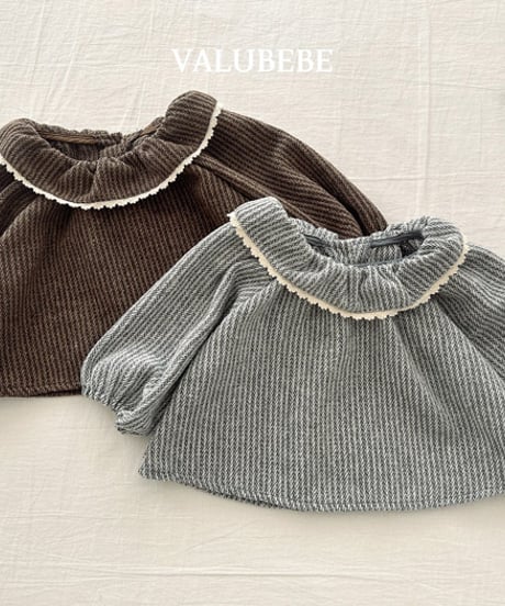 予約 valubebe Herringbone frill blouse