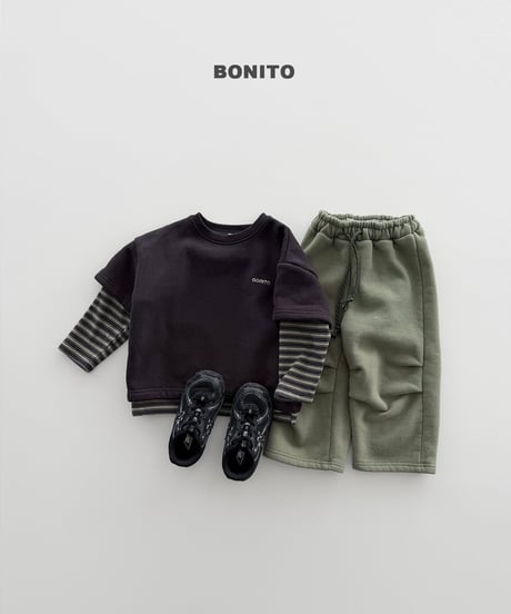 予約 bonito Fleece-Lined Short-Sleeve Layered Tee