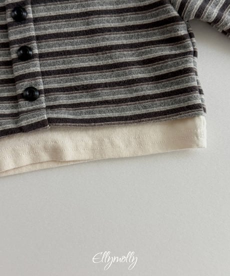 予約Elly Molly Latte stripe top
