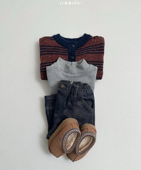 予約minirobe Line cardigan