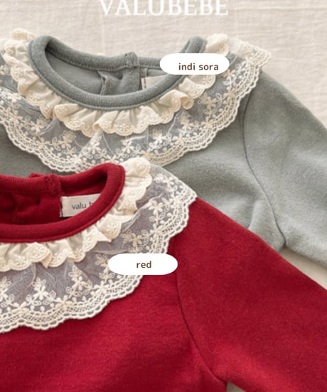 予約 valubebe Lace Kang Kang frill tee