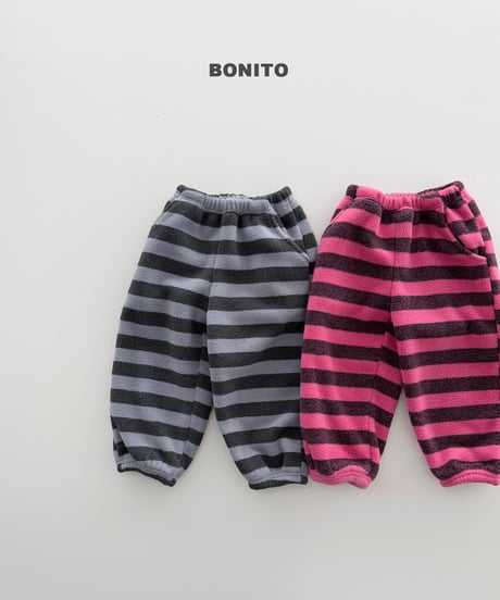 予約 bonito Bold Stripe Fleece Jogger Pants