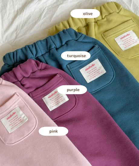 予約 ninibello Betty color sweat pants