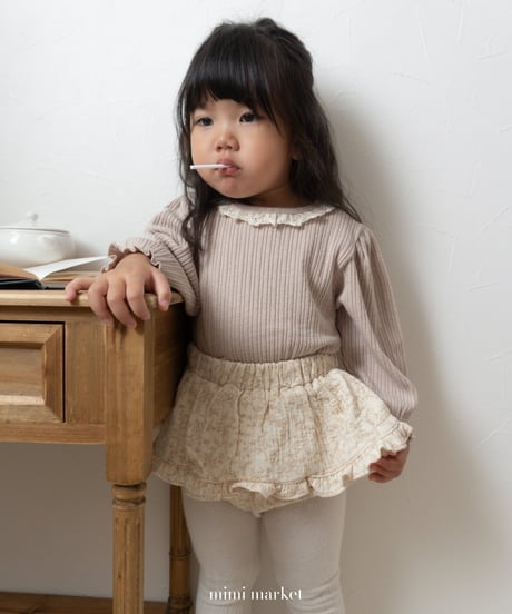 予約mimi market Puff Torsion Collar tee