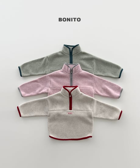 予約 bonito Cotton Candy Color-Block Half-Zip Pullover