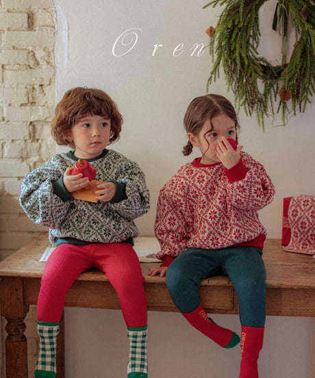 予約 OREN Snowflake Knit Sweatshirt(scarf set)