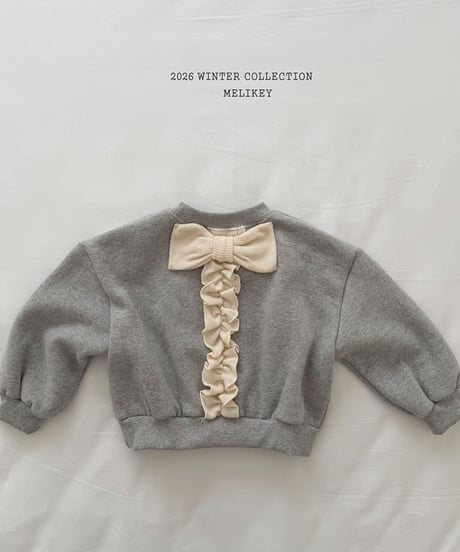 予約 melikey Ribbon frill man to man