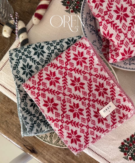 予約 OREN Snowflake Knit Sweatshirt(scarf set)