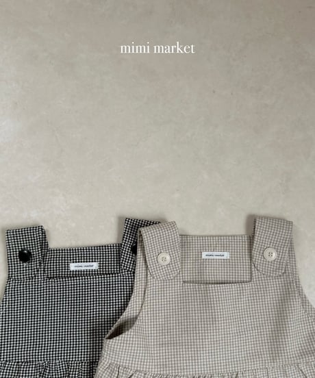 予約mimi market Checked suspender suit