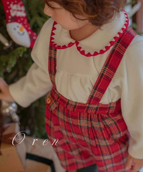 予約 OREN Eve Check Suspender Pants