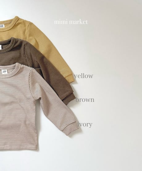 予約 mimi market Bagel striped tee