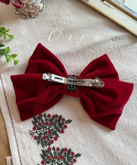 予約 OREN Noël Big Ribbon Hair Clip