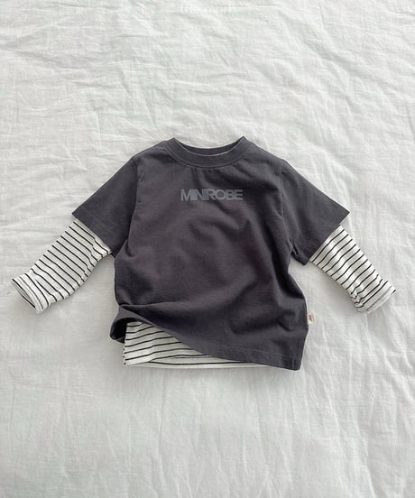 予約minirobe Urban logo half-sleeved tee