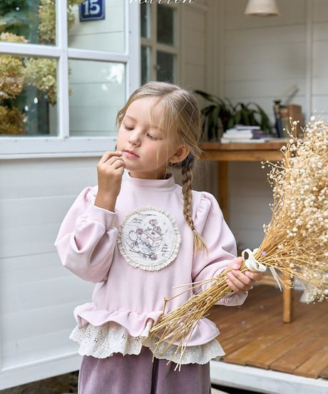 予約 marron Rose frill T-shirt