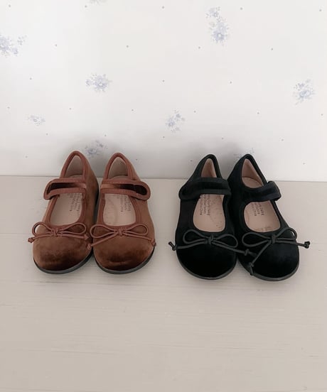 即納 ribbon velours  shoes