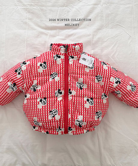 予約 melikey Mickey check reversible jumper