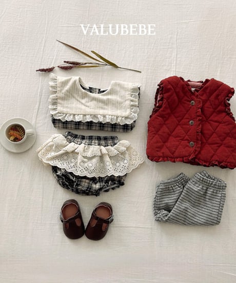 予約 valubebe Check lace bloomer