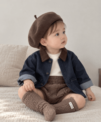一部即納Vintage Corduroy Collar Denim Jacket