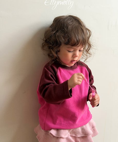 予約Elly Molly Raon color raglan tee