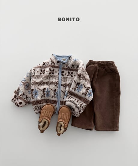 予約 bonito Nordic Pattern Zip-Up Jacket