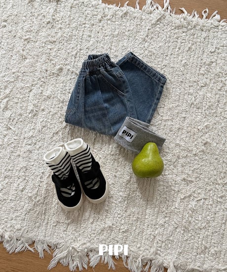 予約pipi Banding denim pants