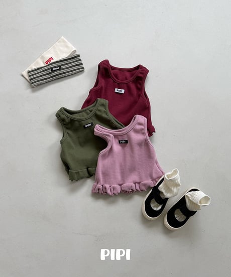 予約pipi Color fril nashi tops