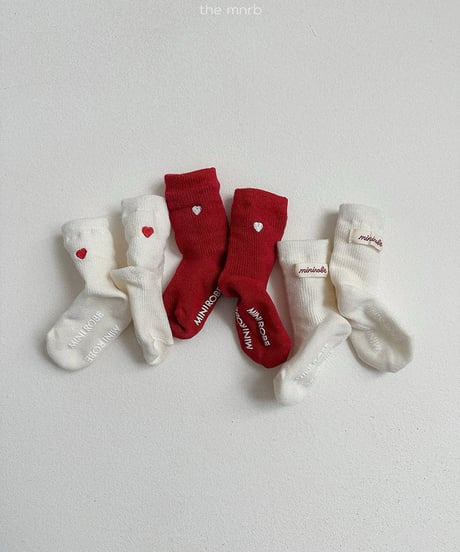 予約minirobe Heart logo socks 3SET