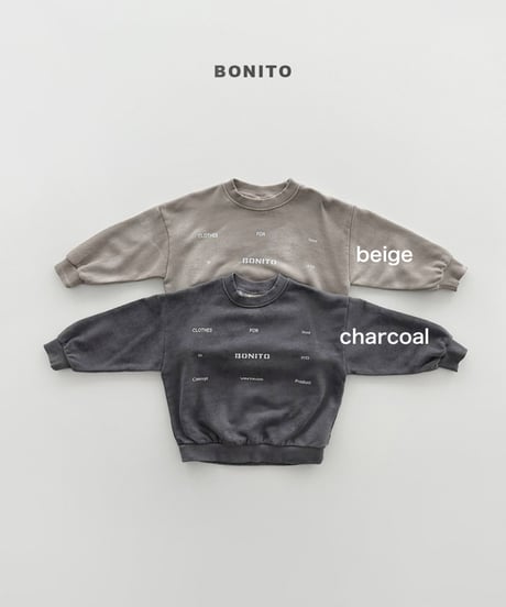 予約 bonito Fog pigment man to man (ママとお揃い)