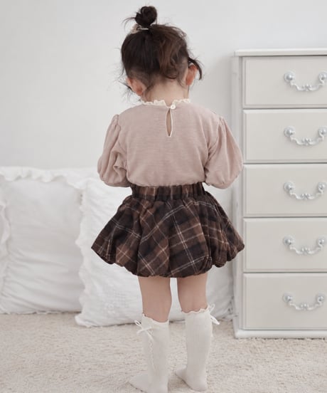 即納 Check Balloon Skirt