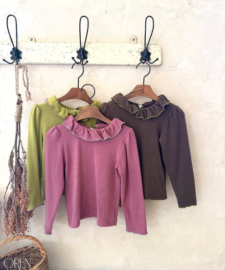 予約 OREN Blooming Frill Picot T-Shirt
