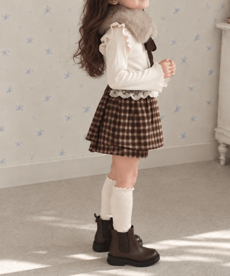 即納  Kang Kang checkskirt pants
