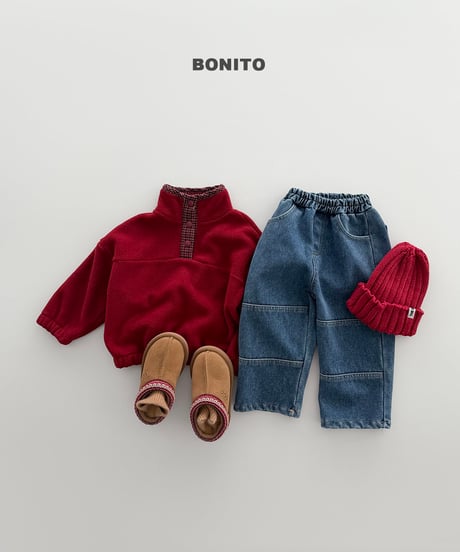 予約 bonito Check-Detail Fleece man to man