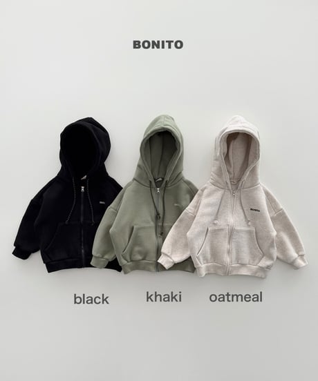 予約 bonito Fleece-Lined Hooded Zip-Up Jacket