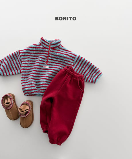予約 bonito Dumble Stripe Half-Zip man to man