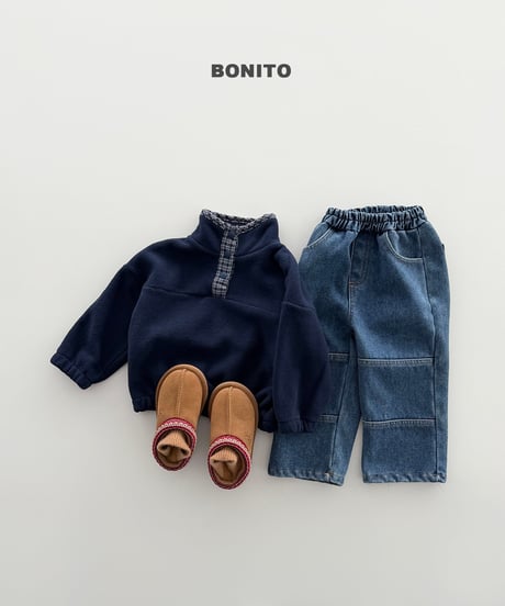 予約 bonito Check-Detail Fleece man to man
