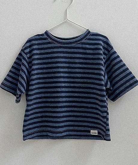 予約minirobe Cozy Stripe 3/4 Sleeve Tee
