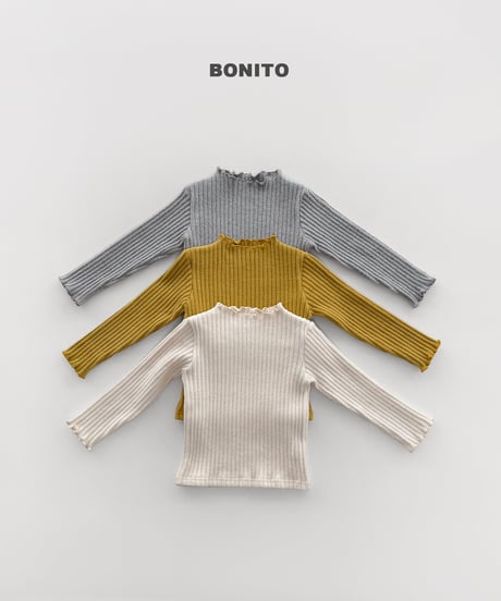 予約 bonito Wide-Ribbed Turtleneck Top