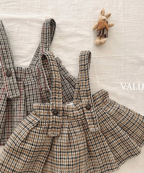 予約 valubebe  Marve check pleated skirt