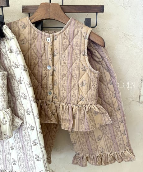 予約 OREN Groot Reversible Quilted Vest & Pants Set