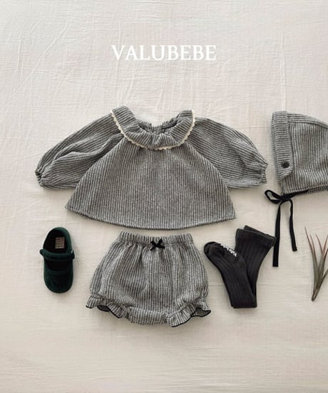 予約 valubebe Herringbone frill blouse