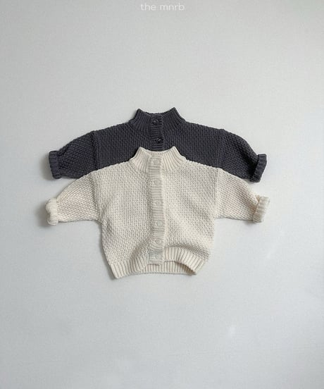 予約minirobe Waffle high neck cardigan