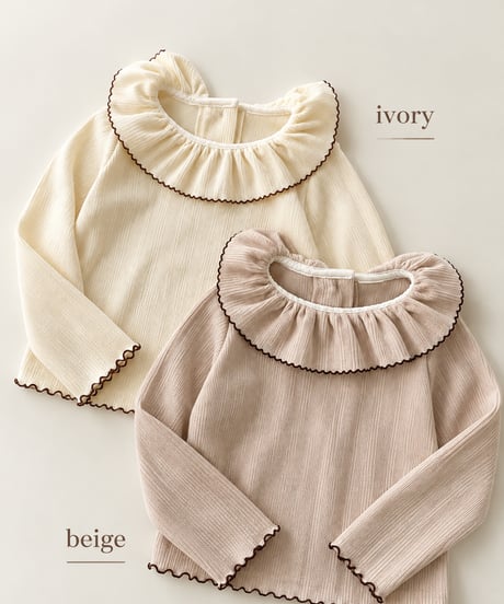 即納Mellow Frill Rib Tee