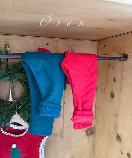 予約 OREN Ho Ho Ho Ribbed Fleece-Lined Leggings
