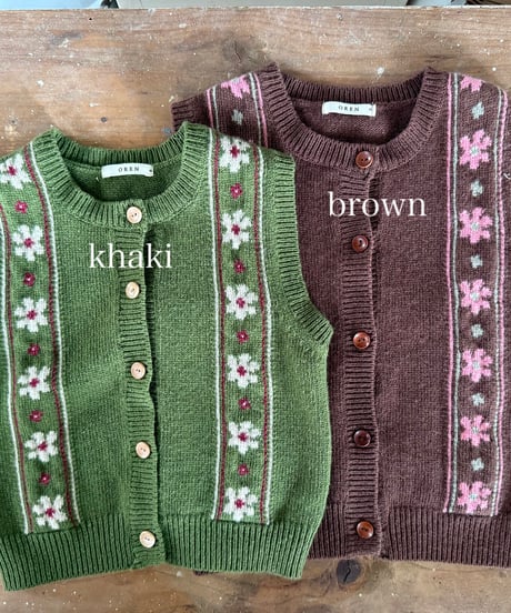 予約 OREN Berthe Fleur Knit Vest