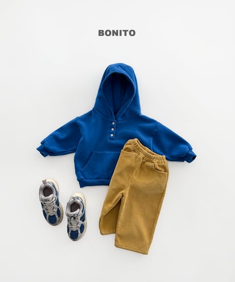 予約 bonito Binding-Trim Snap-Button Hoodie
